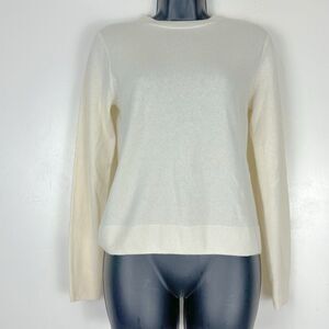Uniqlo Womens 100% Cashmere Crew Neck Knit Off White Size XS